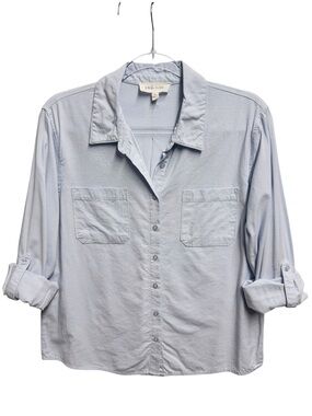 Cotton Viscose Knit Boyfriend Fit Gauze Chambray Chino Work Chore Utility Shirt